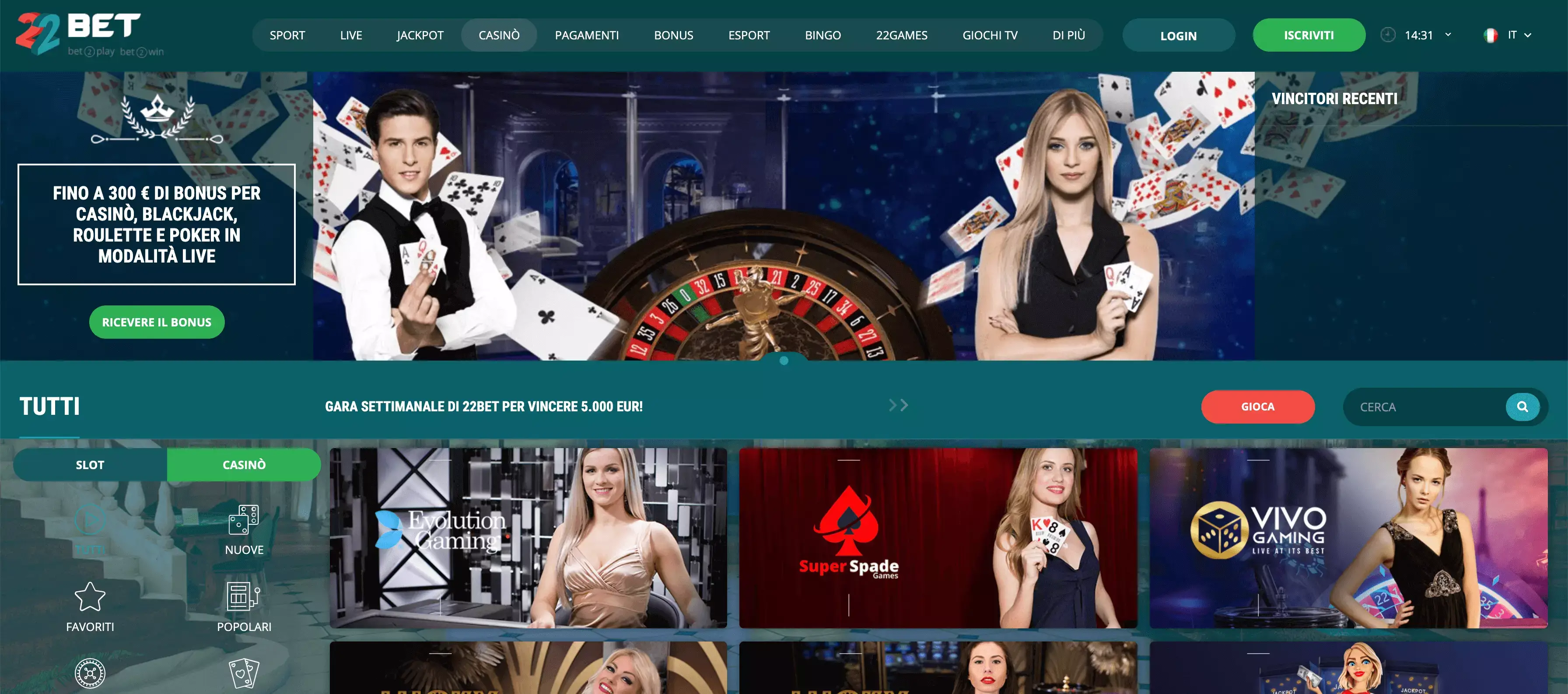 22Bet Casino Online