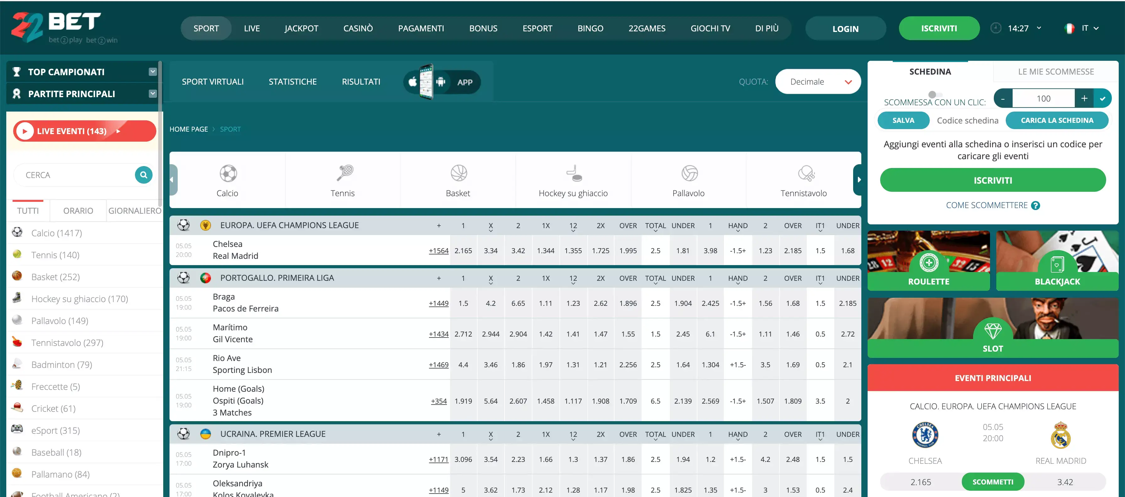 22Bet Scommesse 22Bet Scommesse Sportive Online